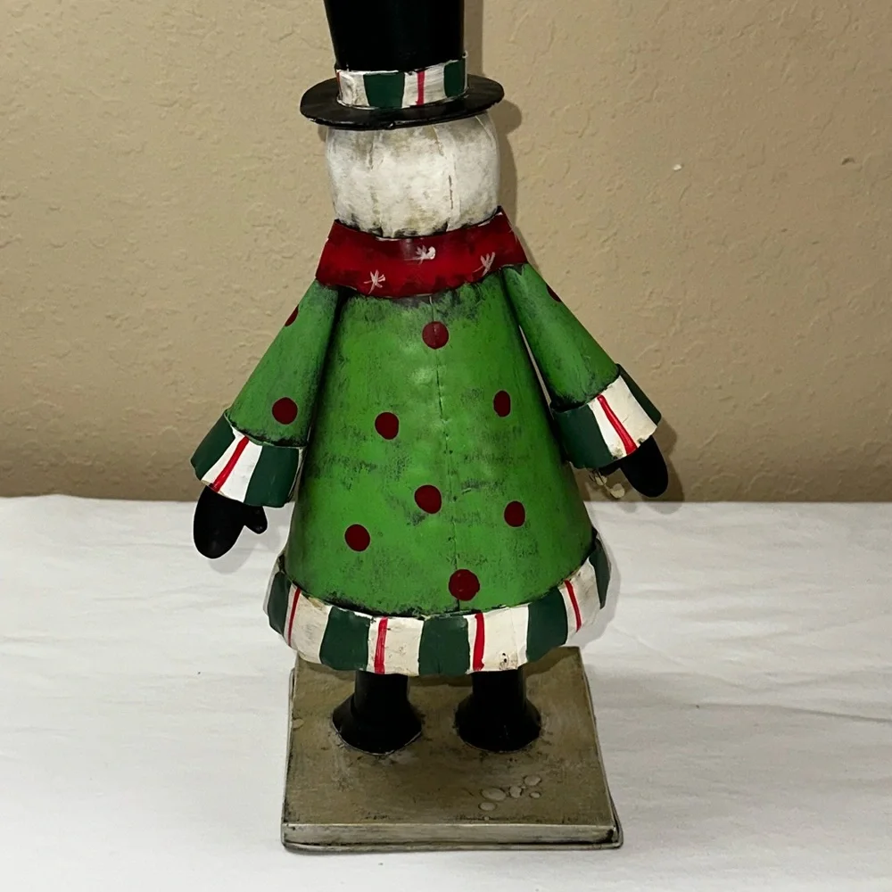 VINTAGE METAL SNOWMAN 13” TALL - Picture 2 of 3
